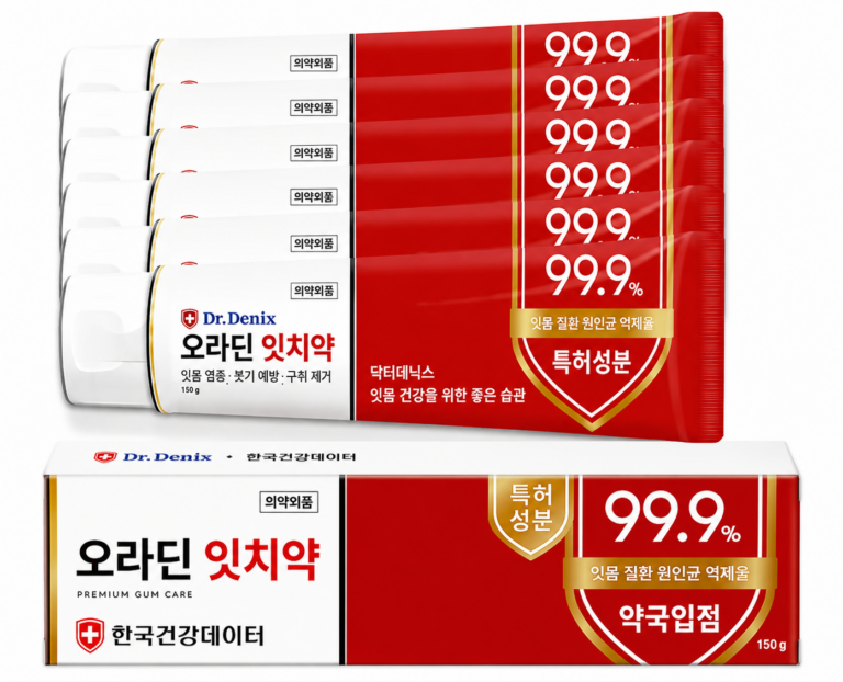 닥터데닉스 오라딘 잇치약 150ml 6개 약국 잇몸치약 대용량 잇몸케어