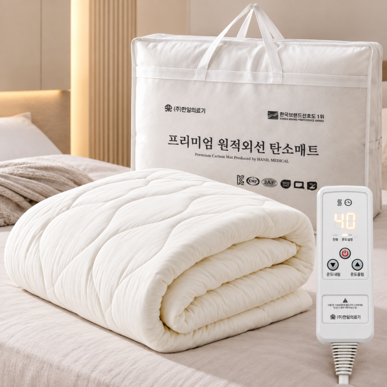 [27년형 국내생산] 한일의료기 프리미엄 전기요 EMF 전자파차단 탄소열선 두툼한 토퍼형 전기매트 워셔블